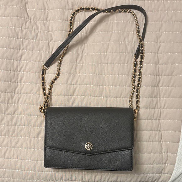 Tory Burch Black and Gold Crossbody Bag - Picture 1 of 2